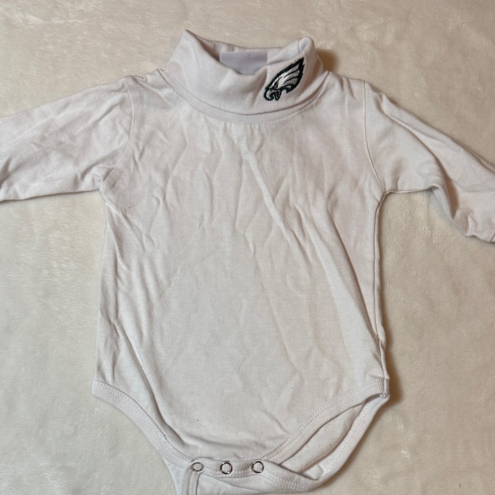 White Kids One Piece with Embroidered Eagles Logo 0-3 months